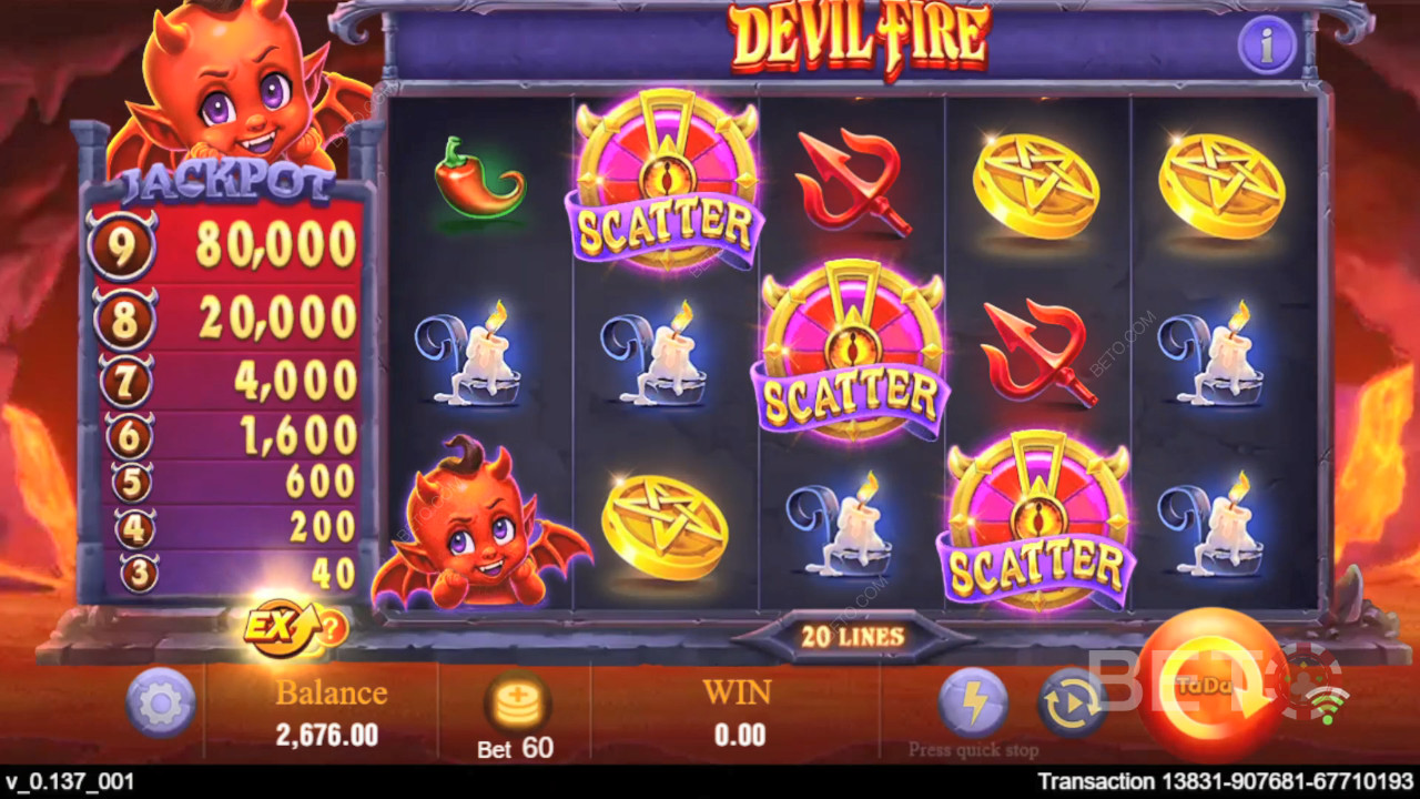 Bonusominaisuudet selitetty Devil Fire by TaDa Gaming -pelissä
