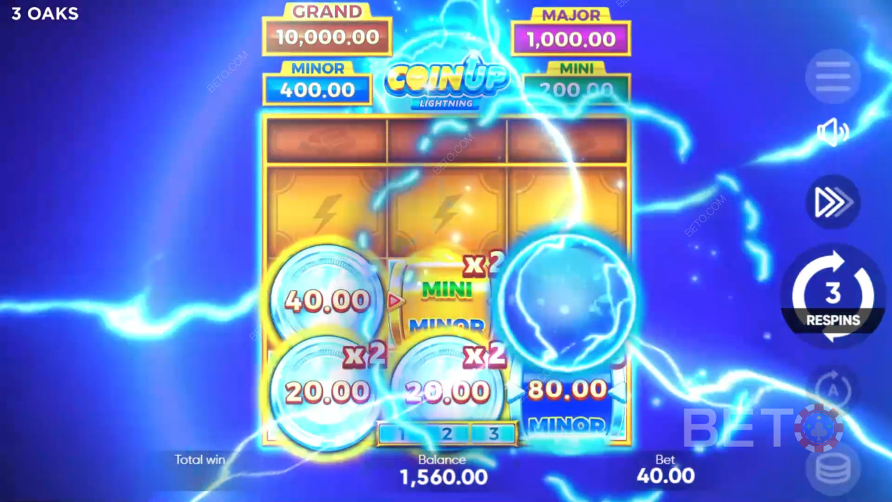 Pelaaminen 3 Oaks Gamingin Coin Up: Lightning