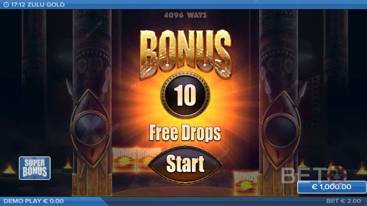 Multiplier Free Drops -toiminto tarjoaa pelaajille 10-25 ilmaiskierrosta tässä kolikkopelissä.