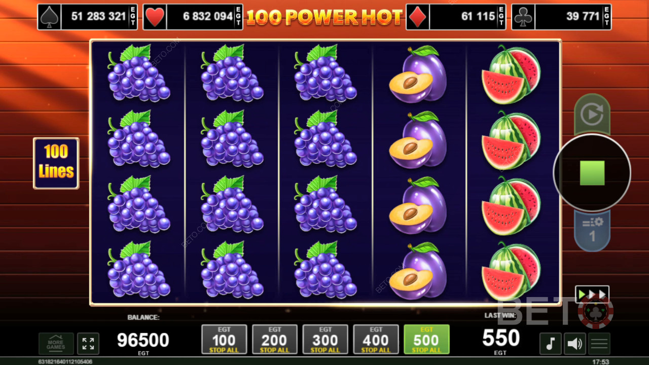 100 Power Hot Review by BETO Slots