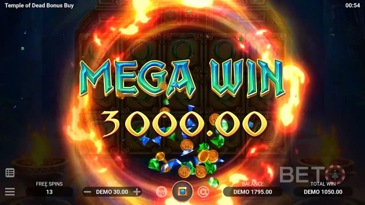 Pelaa Temple of Deadia nyt ja voita käteispalkintoja 10,068-kertaisen panoksen arvosta maksimipanoksella.