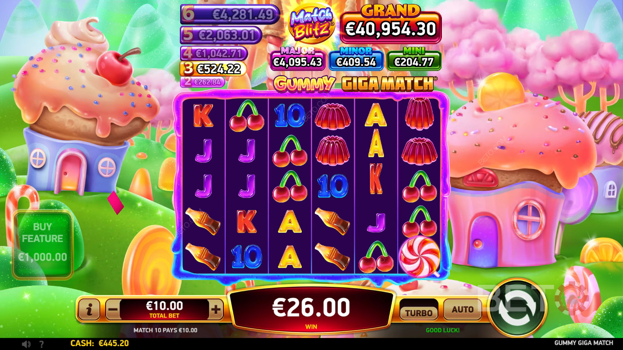 RubyPlayn Gummy Giga Matchin pelaaminen