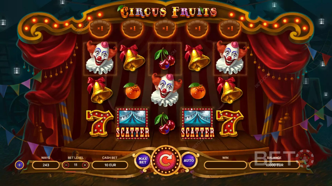 TrueLabin innovatiivinen Circus Fruits -videokolikkopeli