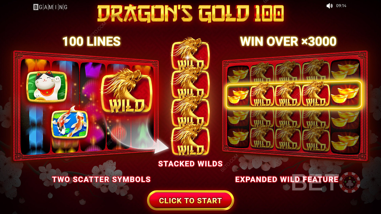 Älä missaa jännittäviä Scatter-symboleita Dragons Gold -pelissä.