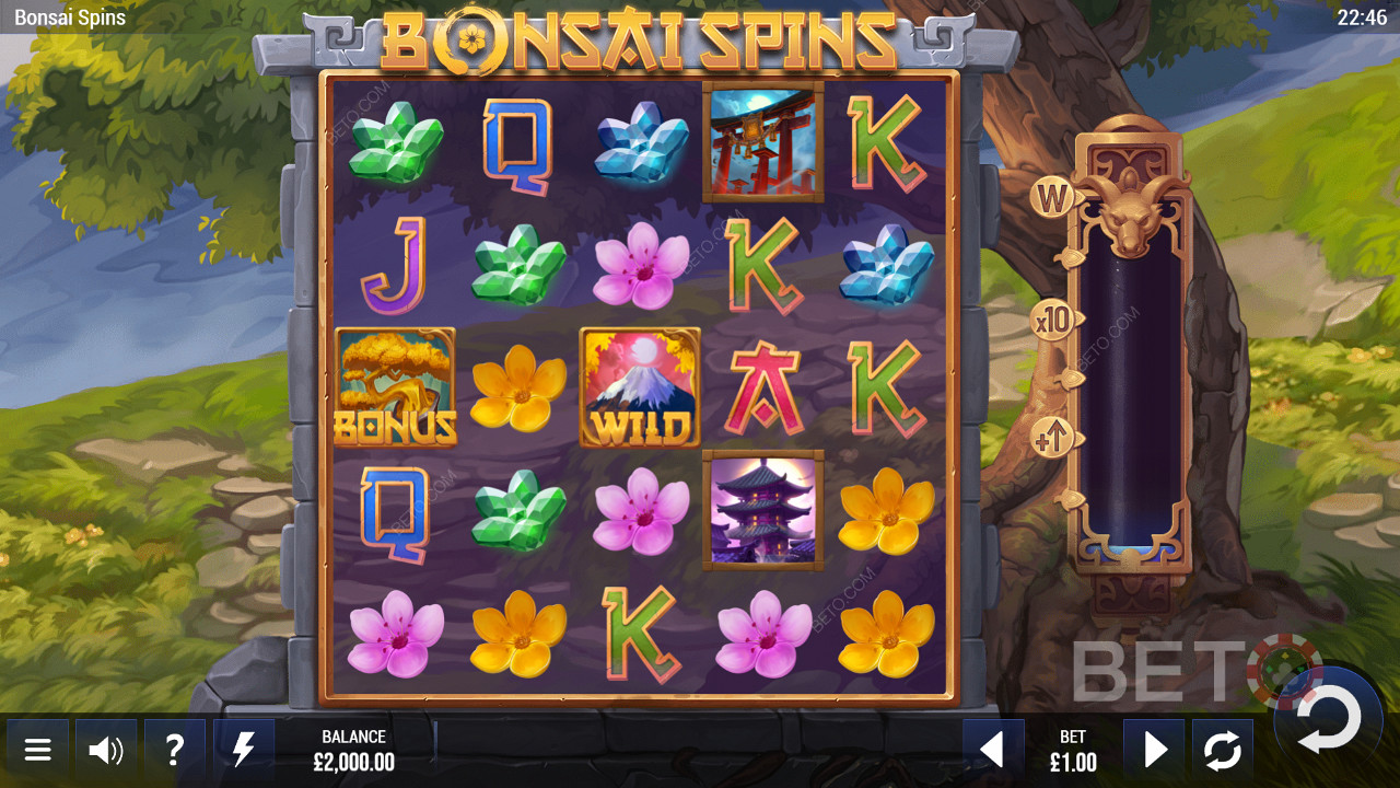 Epic Industriesin kehittämä metsäaiheinen Bonsai Spins -peli