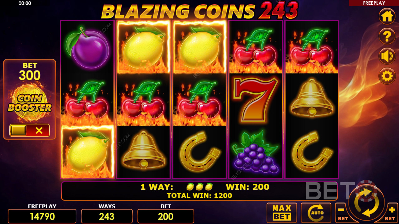 Blazing Coins 243 arvostelu BETO Slotsilta