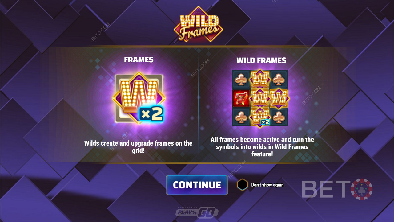 Wild Framesin käynnistäminen ja tietoa bonusominaisuuksista
