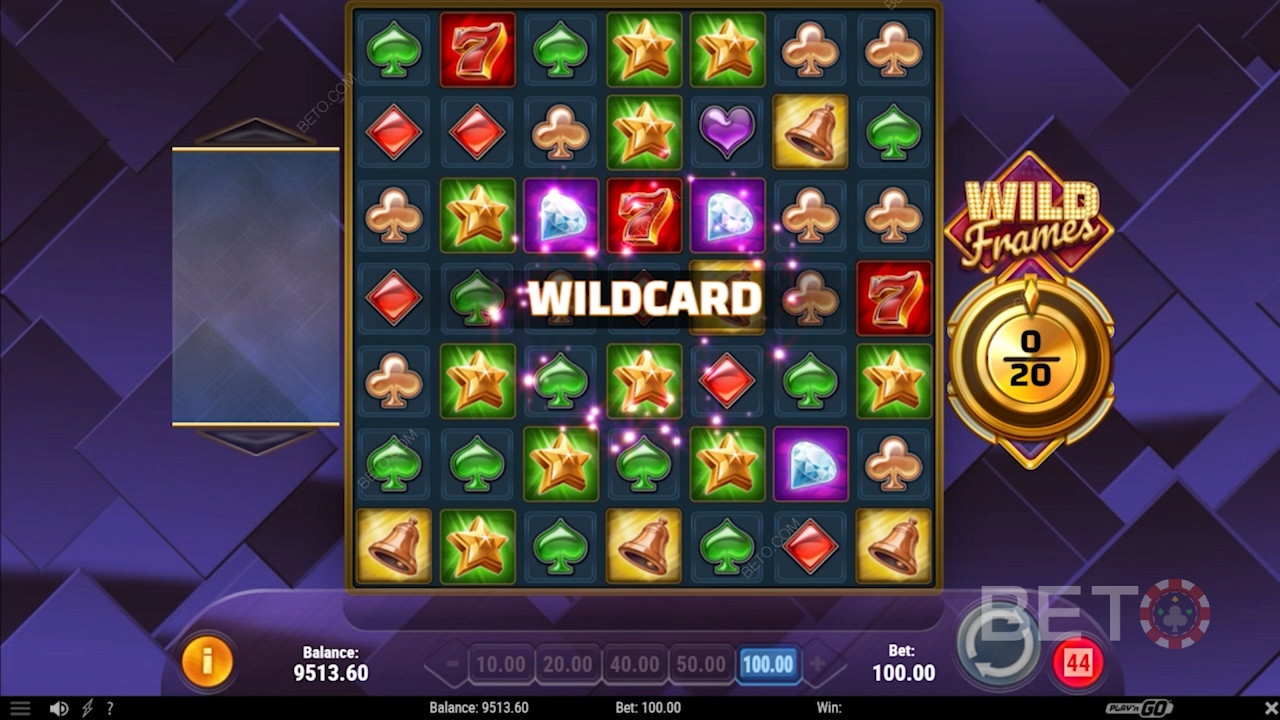 Wildcard-bonus Wild Frames -nettikolikkopelissä