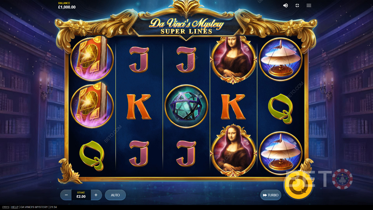 Tutki rikkauden ja tiedon kirjastoja Red Tiger Gamingin uudessa Da Vinci -kolikkopelissä.