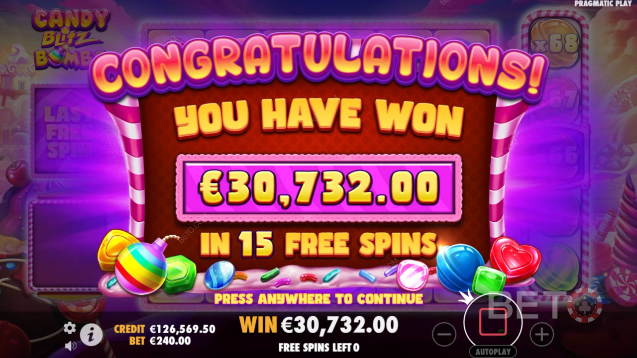 Bonusominaisuudet selitetty Candy Blitz Bombs mennessä Pragmatic Play