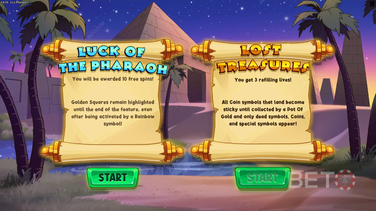 Voita 15,000x panoksesi Le Pharaoh -videokolikkopelissä!