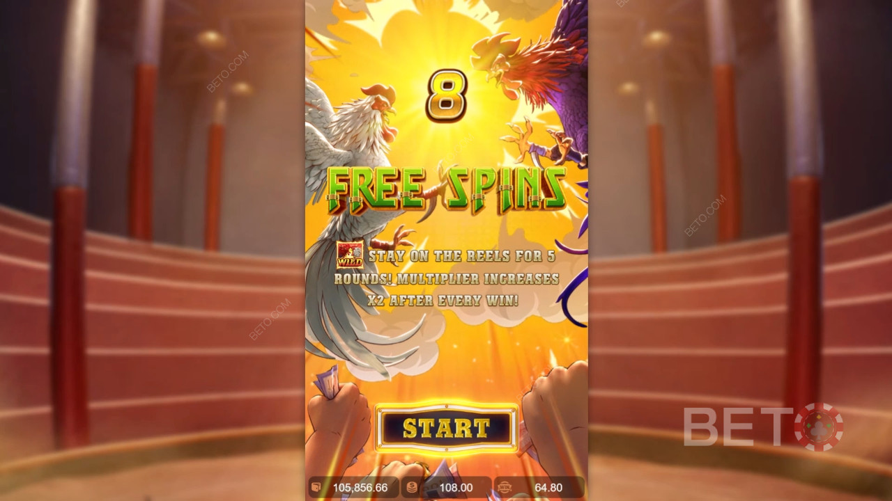 Bonusominaisuudet selitetty Rooster Rumble by PG Soft