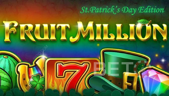 Fruit Million -nettikolikkopeli, jossa on 8 erilaista nahkaa - St. Patricks Day Edition -peli
