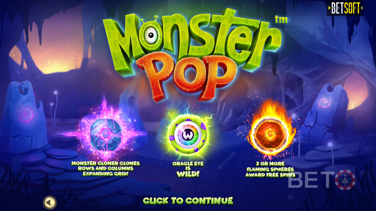 Nauti innovatiivisista bonusominaisuuksista Monster Pop -videokolikkopelissä
