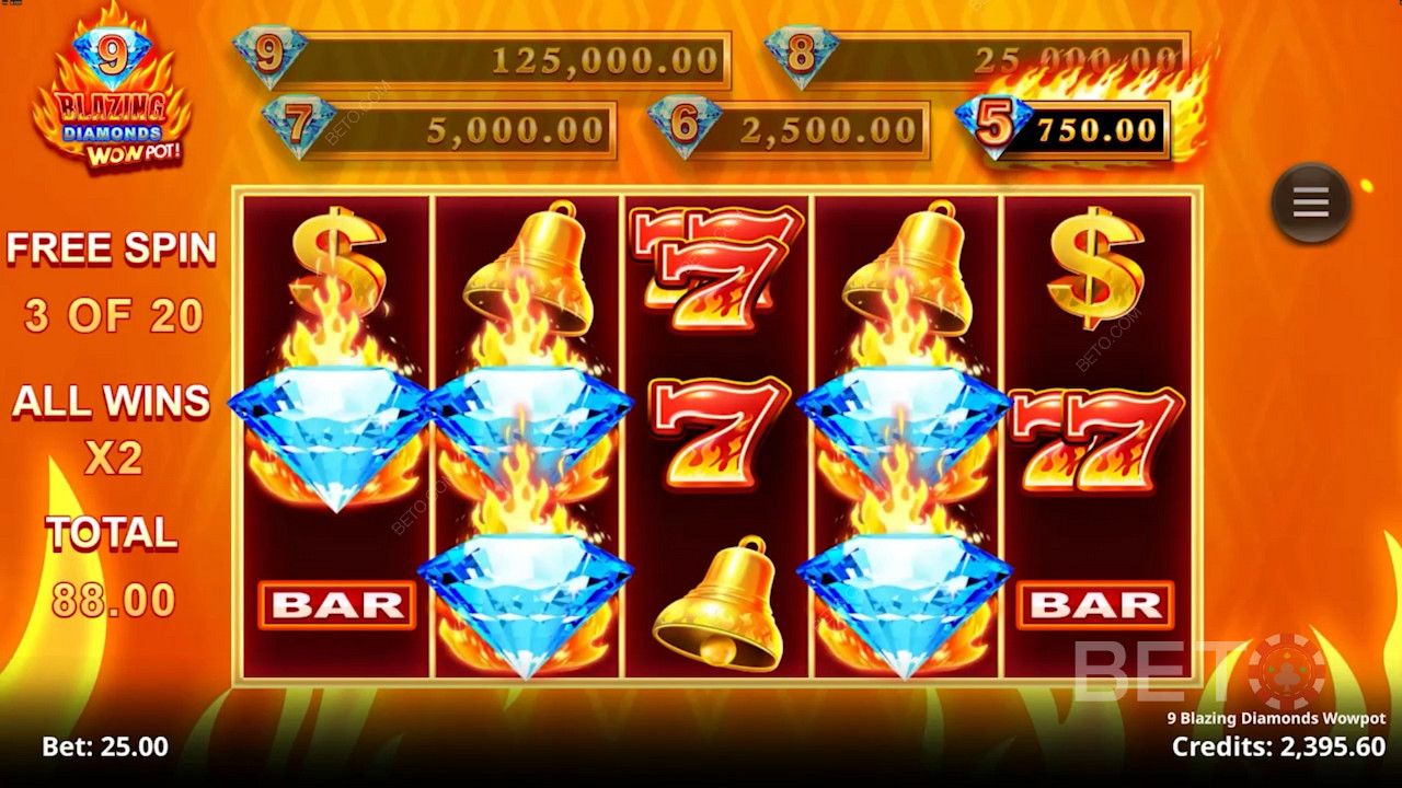 9 Blazing Diamonds Wowpot Pelaa Ilmaiseksi