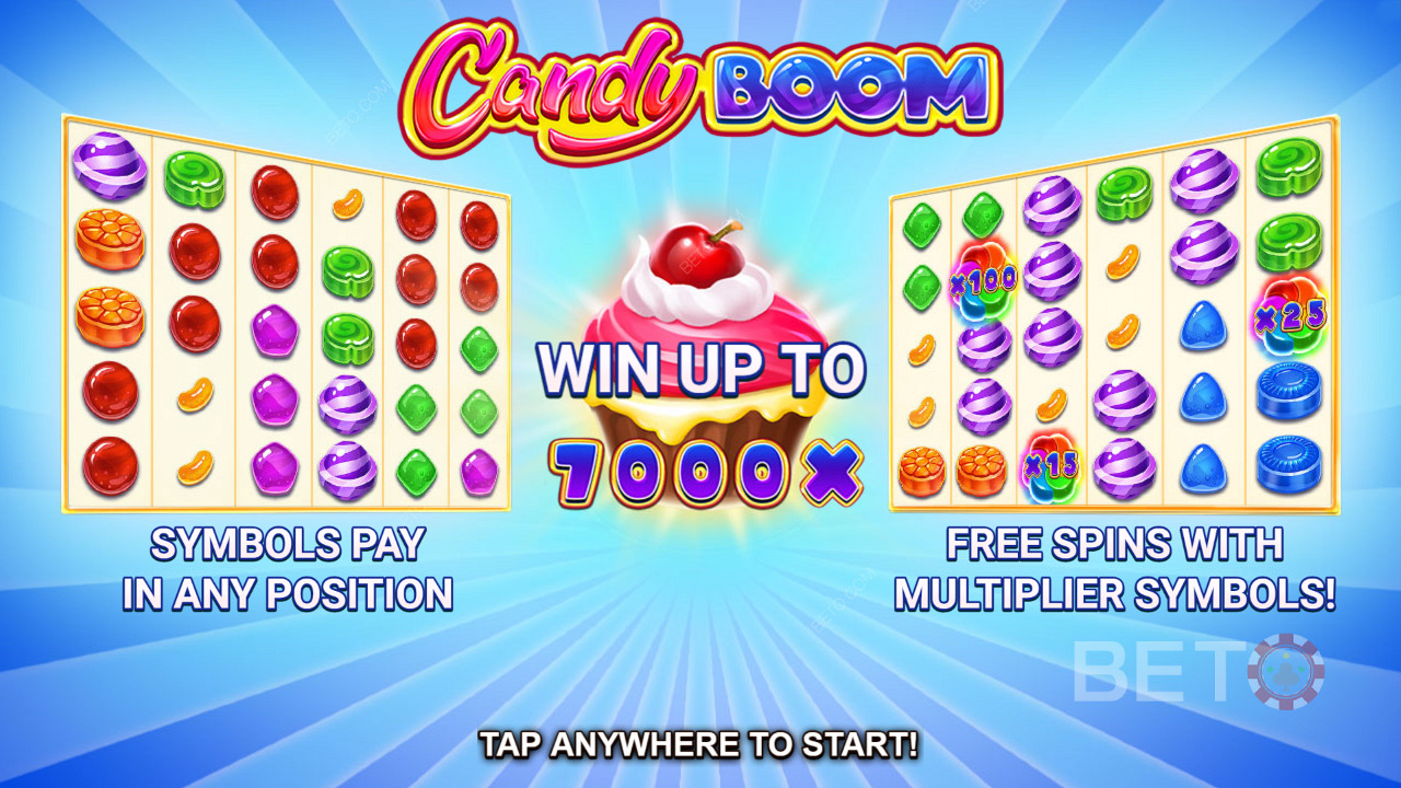 Pelisession aloittaminen Candy Boom -pelissä