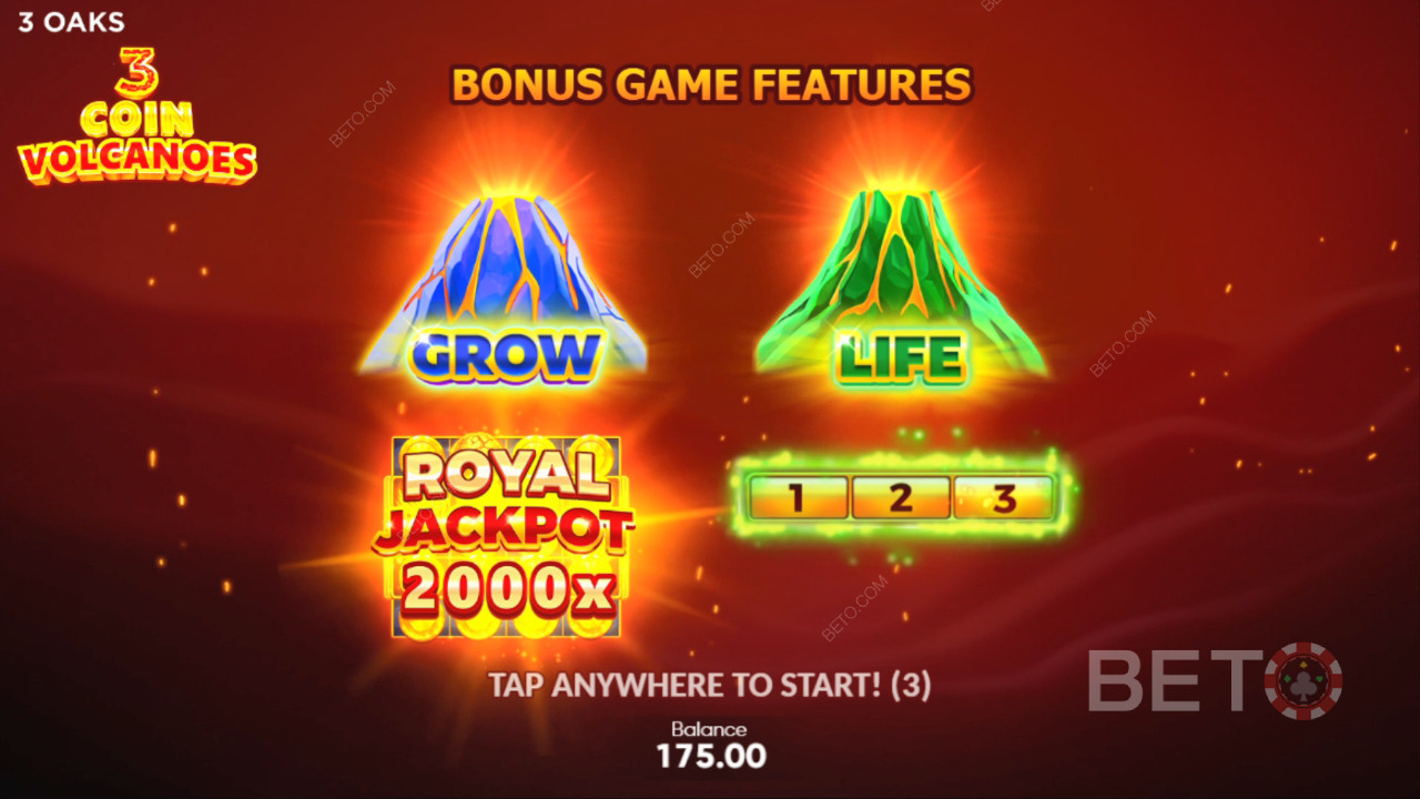 Bonusominaisuudet selitetty 3 Coin Volcanoes 3 Oaks Gamingissa