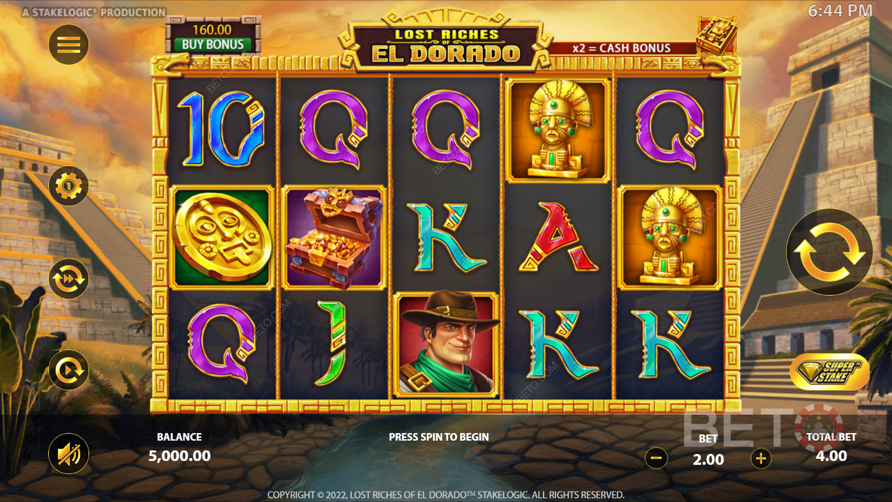 Kulttuuriaiheinen visuaalinen ilme Lost Riches of El Doradossa