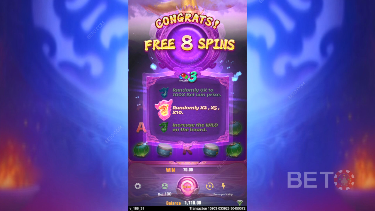 Bonusominaisuudet selitetty TaDa Gamingin 3 Pot Dragons -pelissä (3 Pot Dragons)