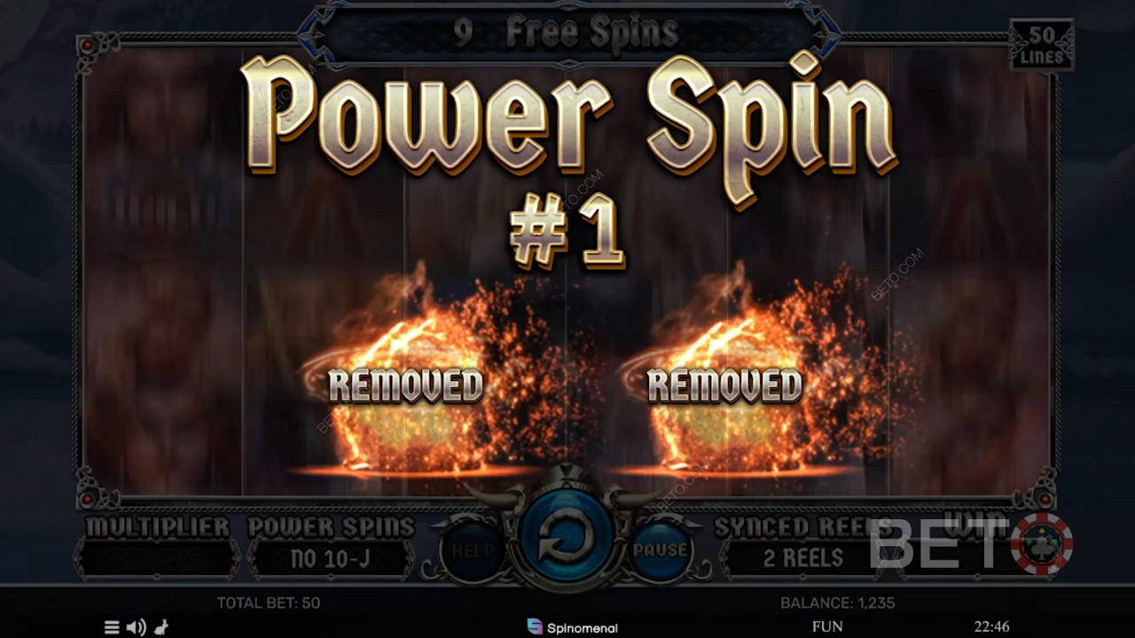 Avaa Power Spin, ja voit mahdollisesti korvata kaikki symbolit ruudukossa.