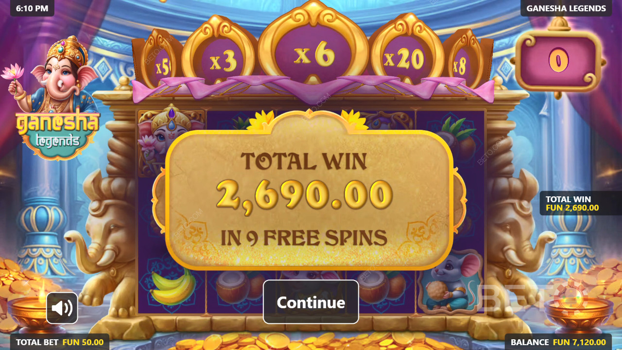 Voita 5000x panoksesi Ganesha Legends -kolikkopelissä!