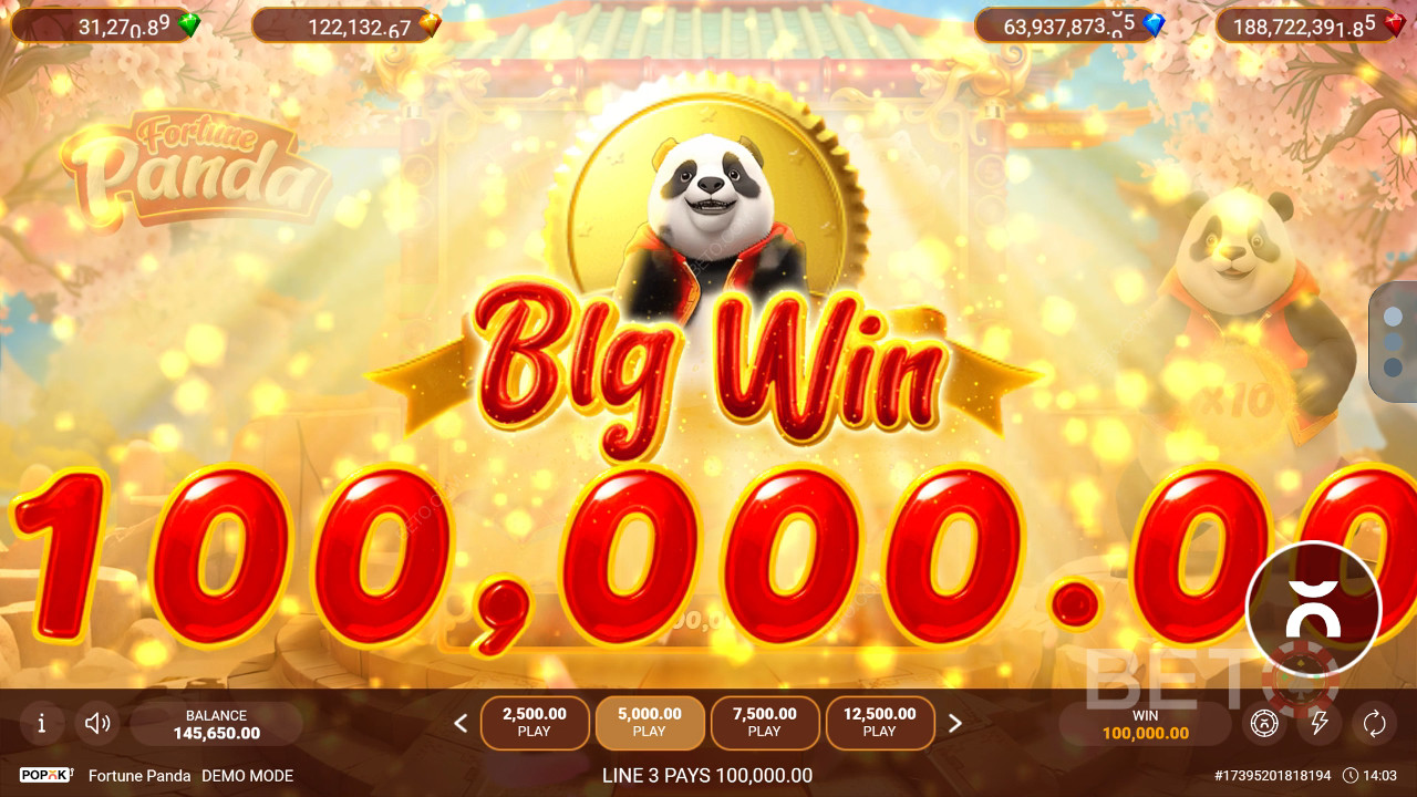 Voita 2,500x panoksesi Fortune Panda -kolikkopelissä verkossa!