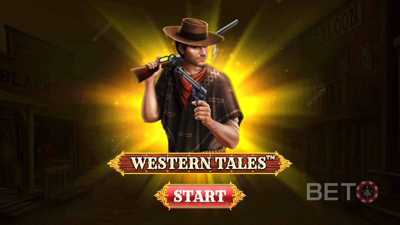 Lataa aseesi ja lähde räiskimään räiskintäpelien keskelle Western Tales -kolikkopelissä.