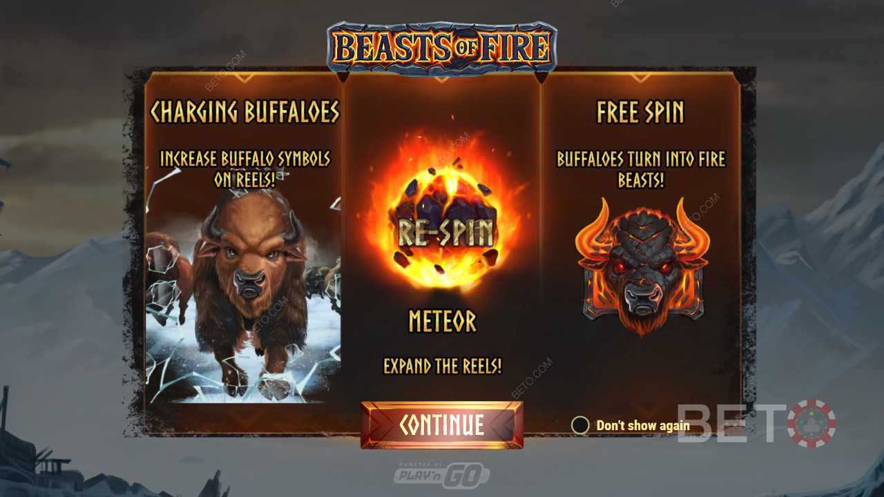 Beasts of Firen esittelynäkymä, jossa näytetään tietoa pelattavuudesta