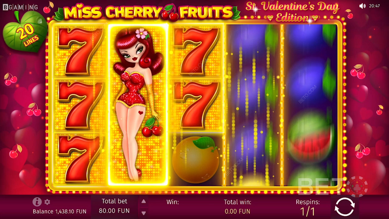 5x3 ruudukko Miss Cherry Fruits -tilassa