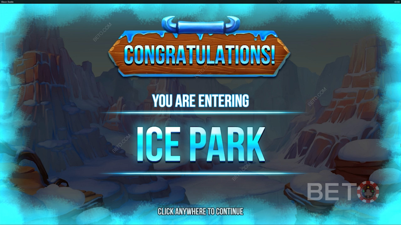 Saa siniset ja punaiset Bison Scatter-symbolit avataksesi Ice Park -bonusominaisuuden.