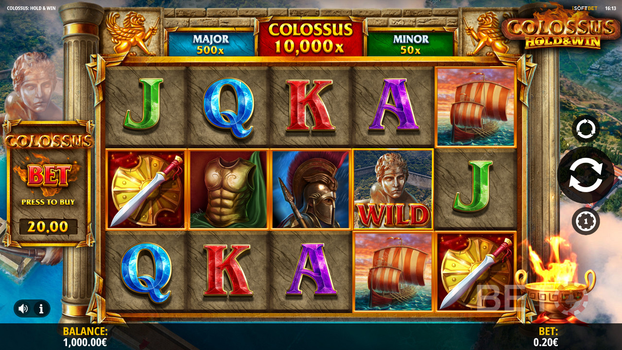 Jahtaa jackpotteja, joiden arvo on jopa 10 000-kertainen panoksesi Colossus: Hold and Win -kolikkopelissä.