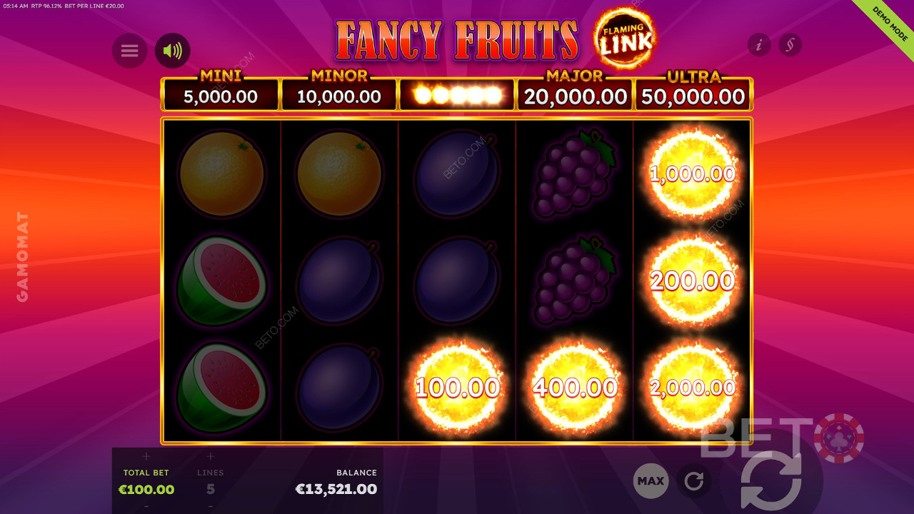 7 Fancy Fruits Flaming Link arvostelu BETO Slotsilta