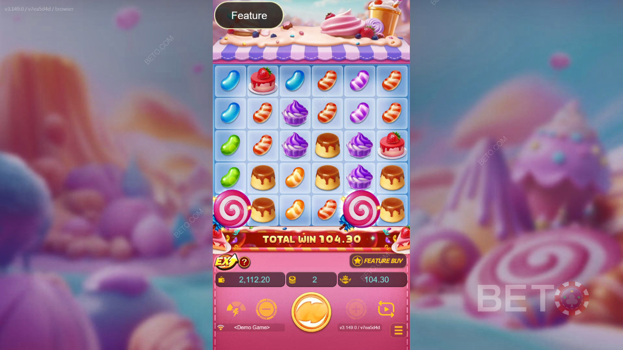 Pelaaminen JDB:n Pop Pop Candy 1000 -pelissä