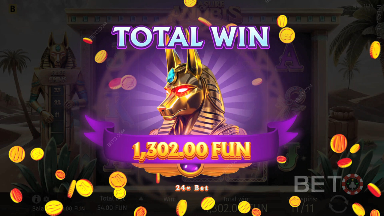 Voita 1,939x panoksesi Treasure of Anubis -nettikolikkopelissä!