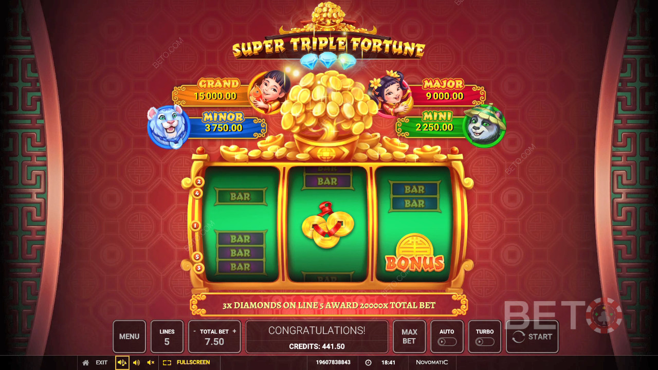 Super Triple Fortune arvostelu BETO Slotsilta