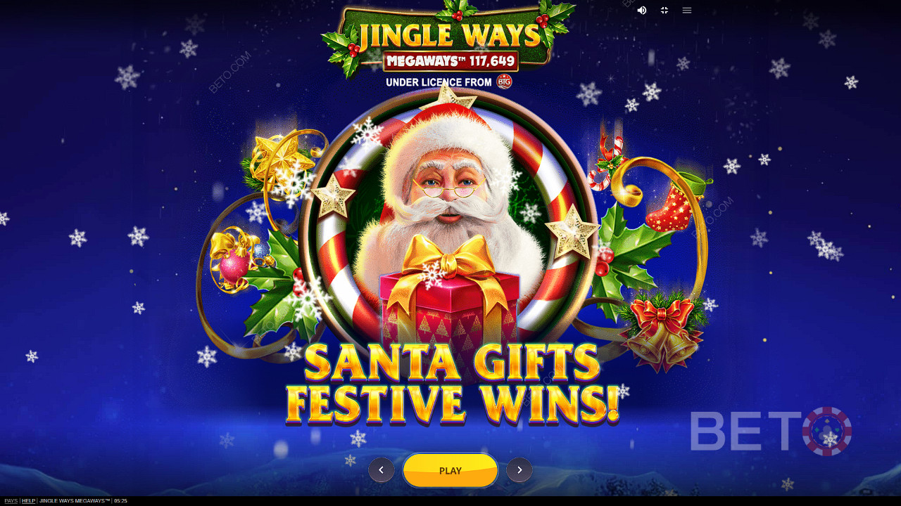 Pääset oikeaan joulutunnelmaan ja voit nauttia joulusta ja saada lahjoja Jingle Way Megaways -kolikkopelissä.