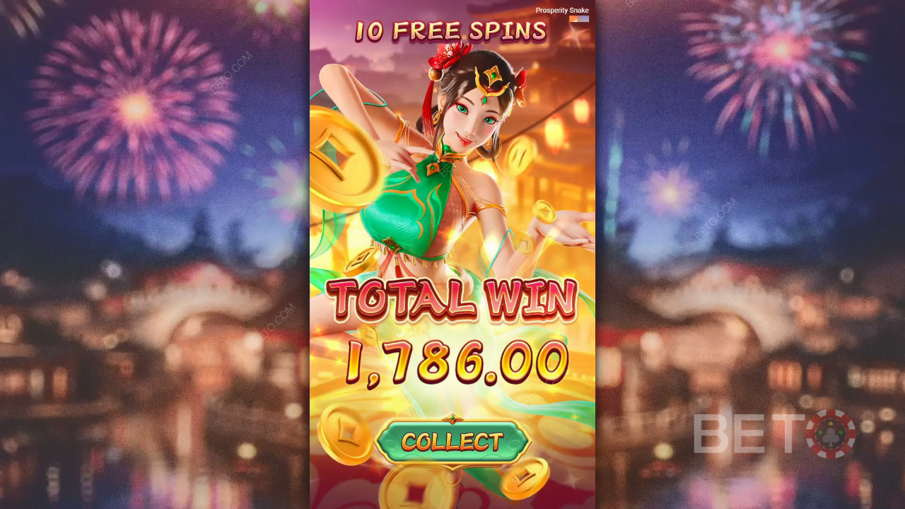 Voita 5,000x panoksesi Prosperity Snake -kolikkopelissä!