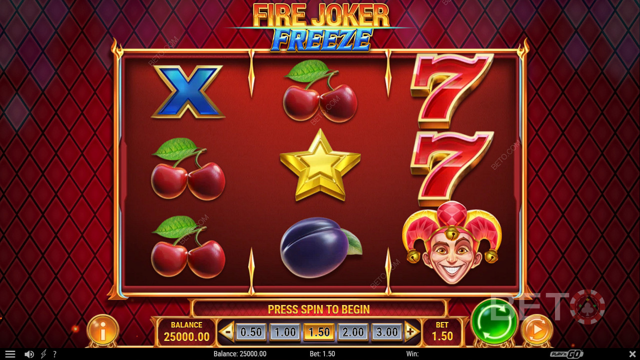 Pidä hauskaa klassisen ulkoasun ja modernien ominaisuuksien kanssa Fire Joker Freeze -kolikkopelissä.