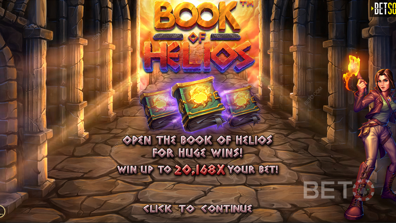 Voita yli 20 000-kertainen panoksesi Book of Helios -kolikkopelissä.