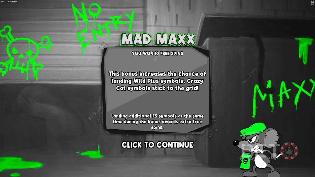 Bonusominaisuudet selitetään Rad Maxxissa Rad Maxx by Hacksaw Gaming