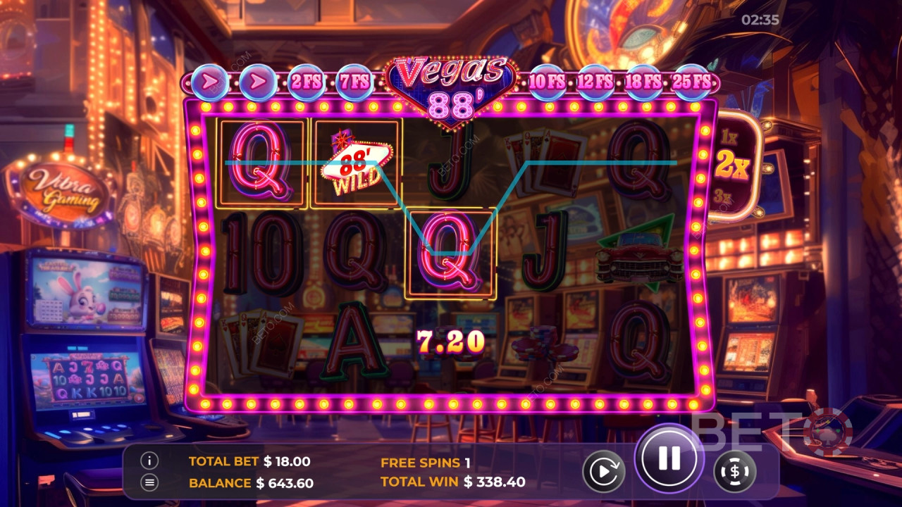 Voita 2600-kertainen panoksesi Vegas 88 -videokolikkopelissä!