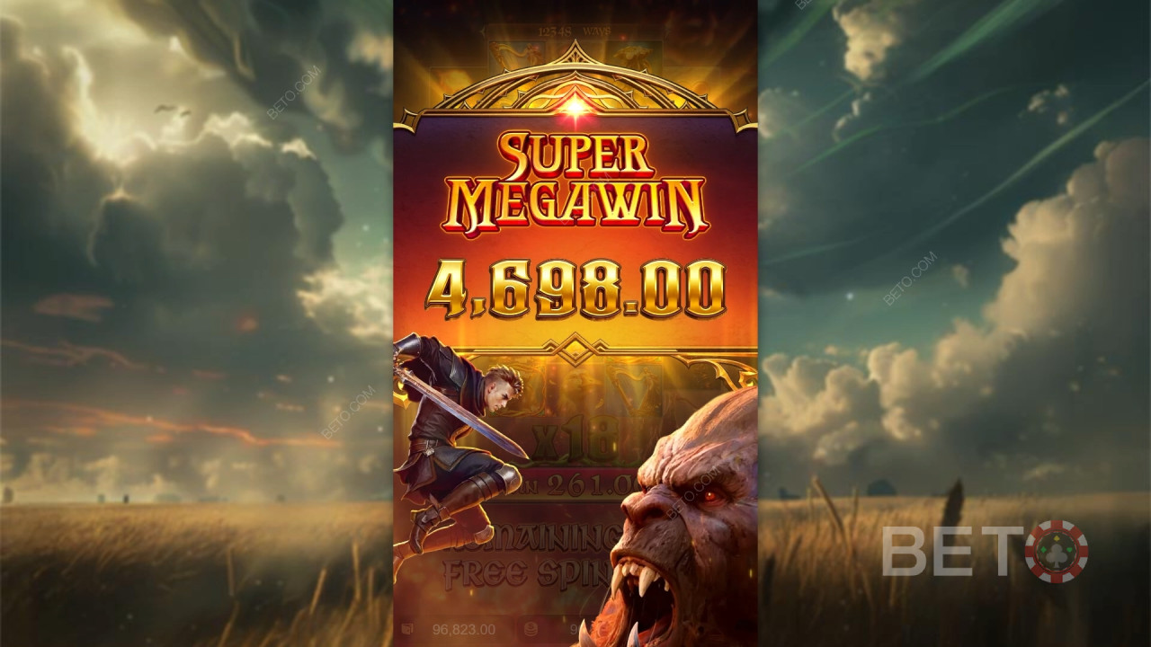 Voita 10,000x panoksesi Jack the Giant Hunter -kolikkopelissä verkossa!