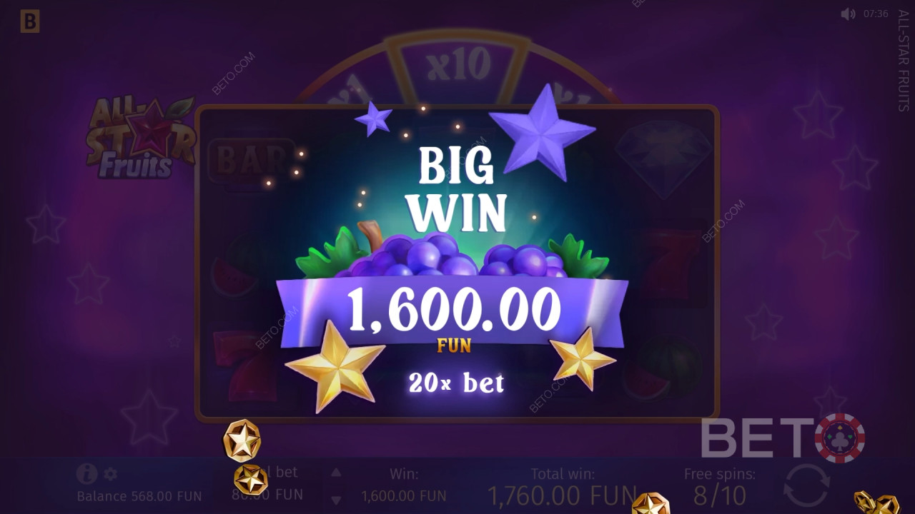 Voita 1,500x panoksesi All-Star Fruits -kolikkopelissä!