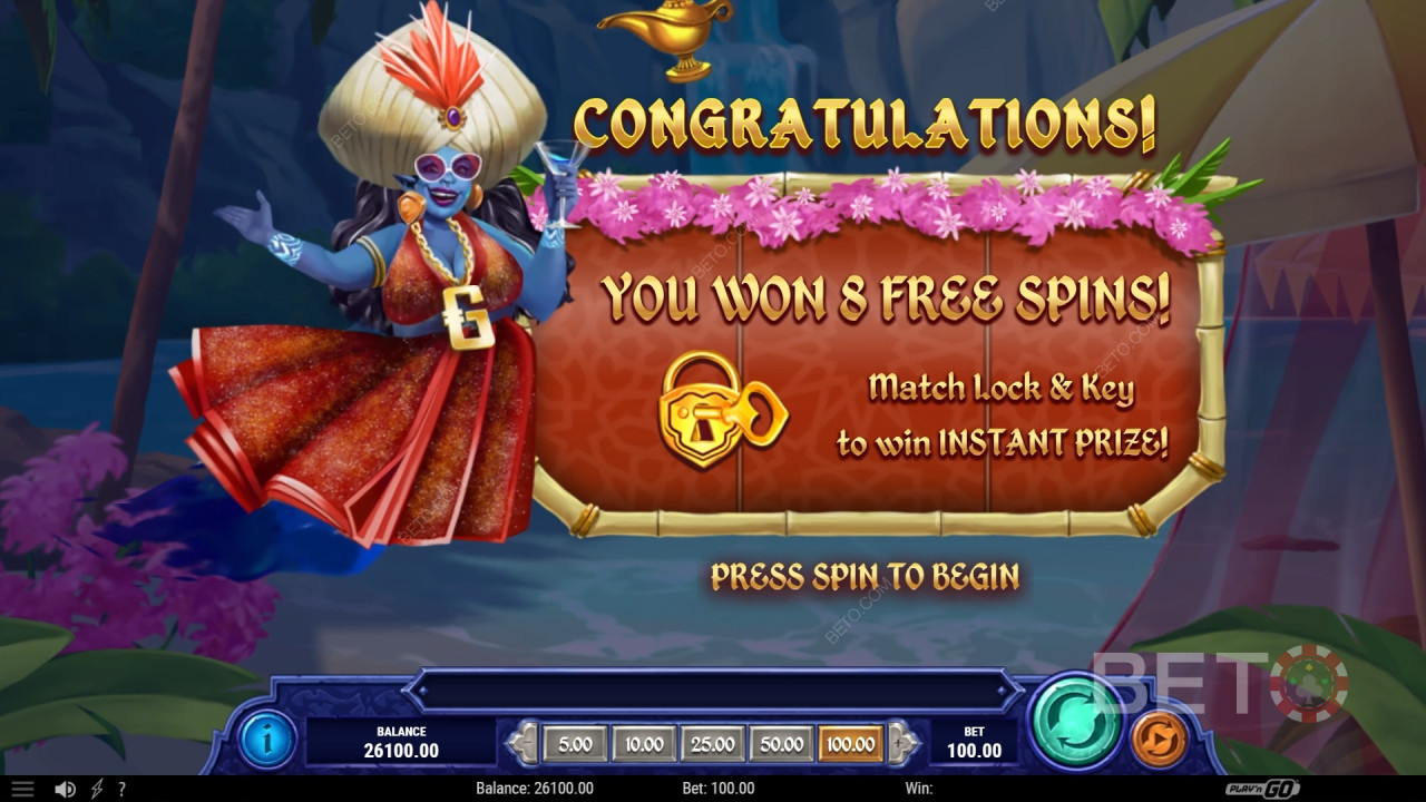 Voita 1,234x panoksesi 1001 Mystery Genie Fortunes -kolikkopelissä!
