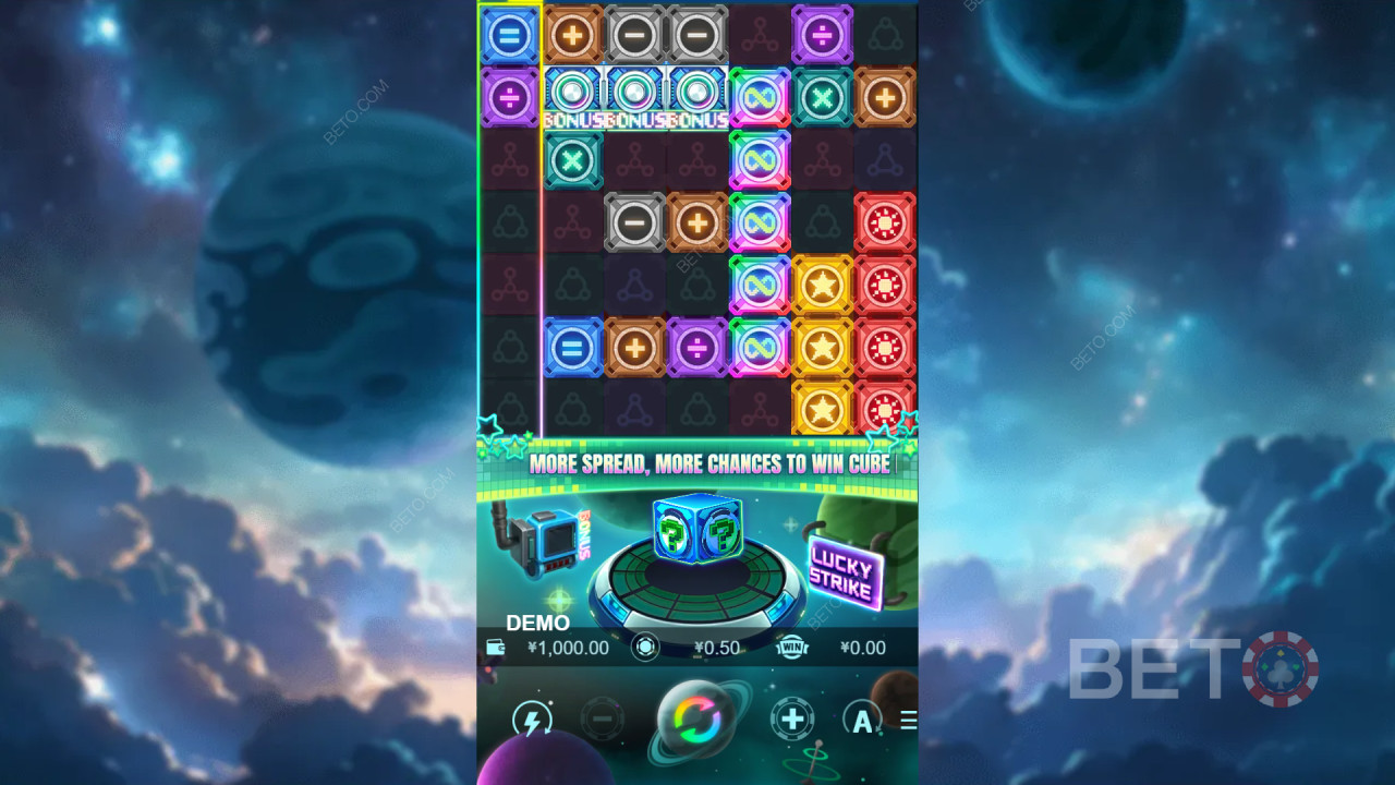 Bonusominaisuudet selitetty Cube? by PlayStar -videopelissä