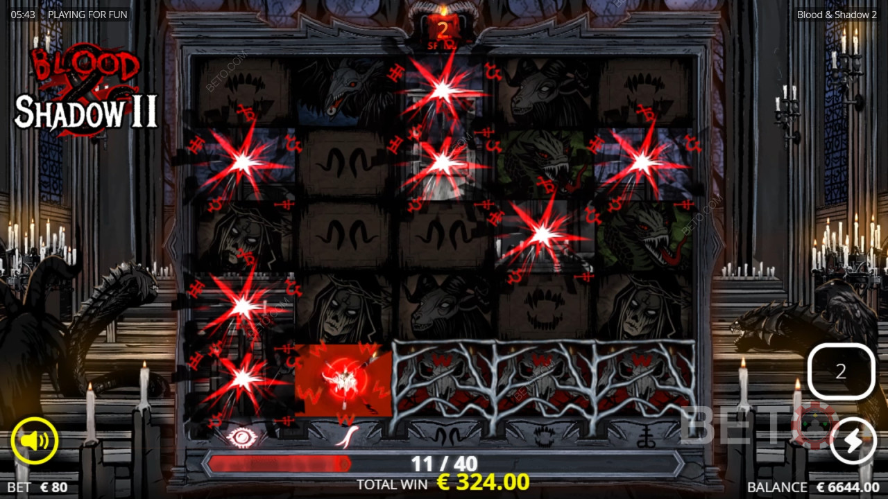 Blood & Shadow 2:n bonusmateriaalin esittely Nolimit City