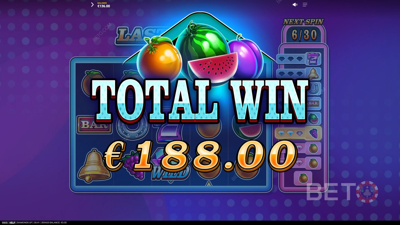 Voita 20,000x panoksesi Diamonds Up videokolikkopelissä!