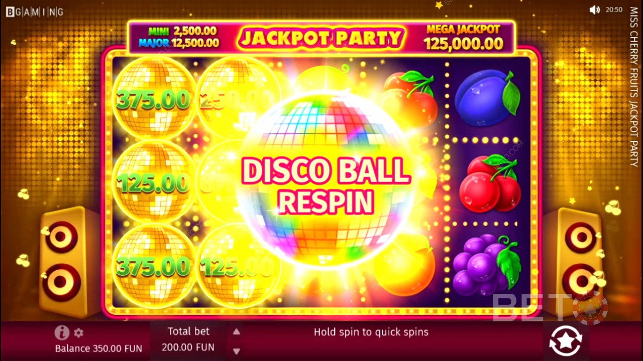 Saa kuusi tai useampi Disco Balls -pallo rullille avataksesi Disco Ball Respin -toiminnon.