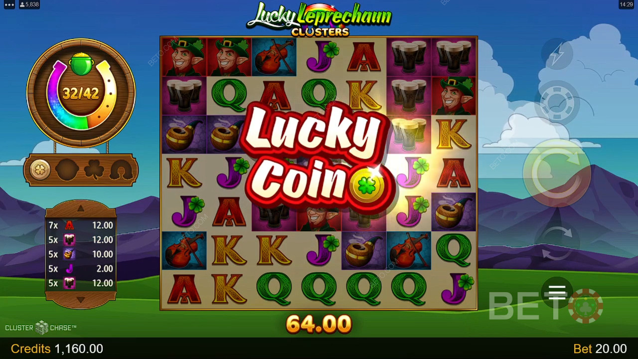 Voita 4,600x panoksesi Lucky Leprechaun Clusters -videokolikkopelissä!