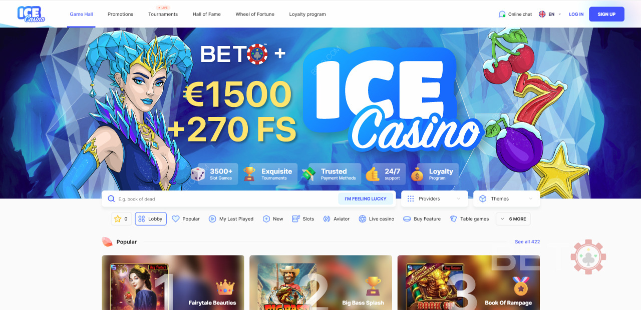 ICE Casinon sivuston navigointi ja käyttöliittymä on käyttäjäystävällinen